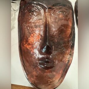 Sky dreamer Abstract Brown Glass Face Sculpture